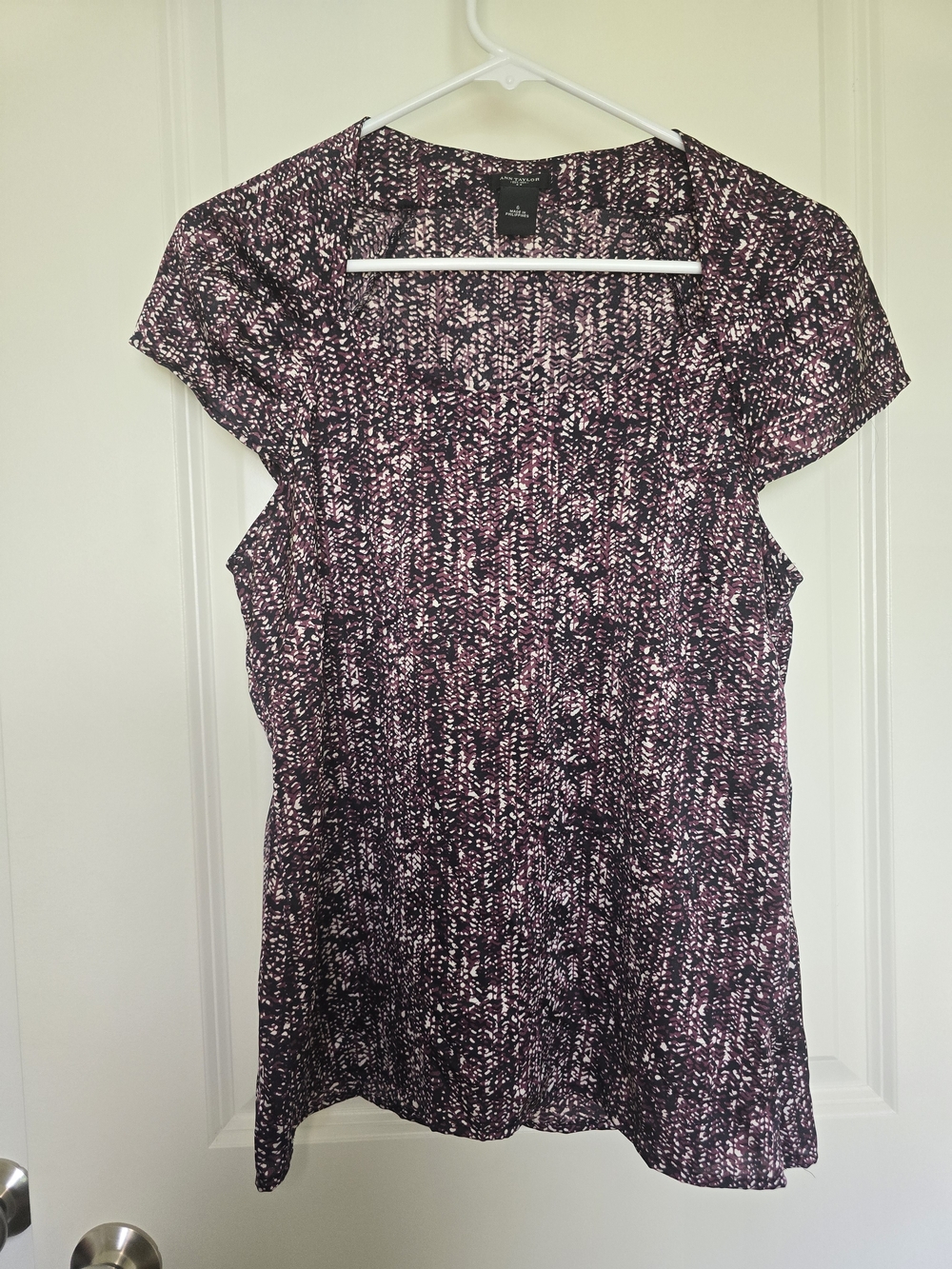 Apt. 9 Purple Printed Cap-Sleeve Women’s Top